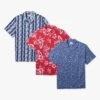 The Casablanca Shirt (3-Pack) -Fair Harbor Casablance 3Pack BlueNight NavyBanada RedHibiscus
