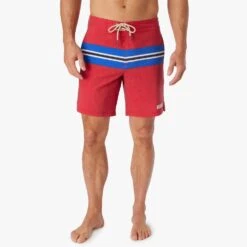 The Nautilus Boardshort | Nautical Red Sailing Stripe -Fair Harbor NAU8 621 Nautical Red Sailing Stripe ONFIG 021