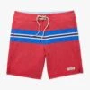 The Nautilus Boardshort | Nautical Red Sailing Stripe -Fair Harbor NAU8 621 Nautical Red Sailing Stripe FLAT 001