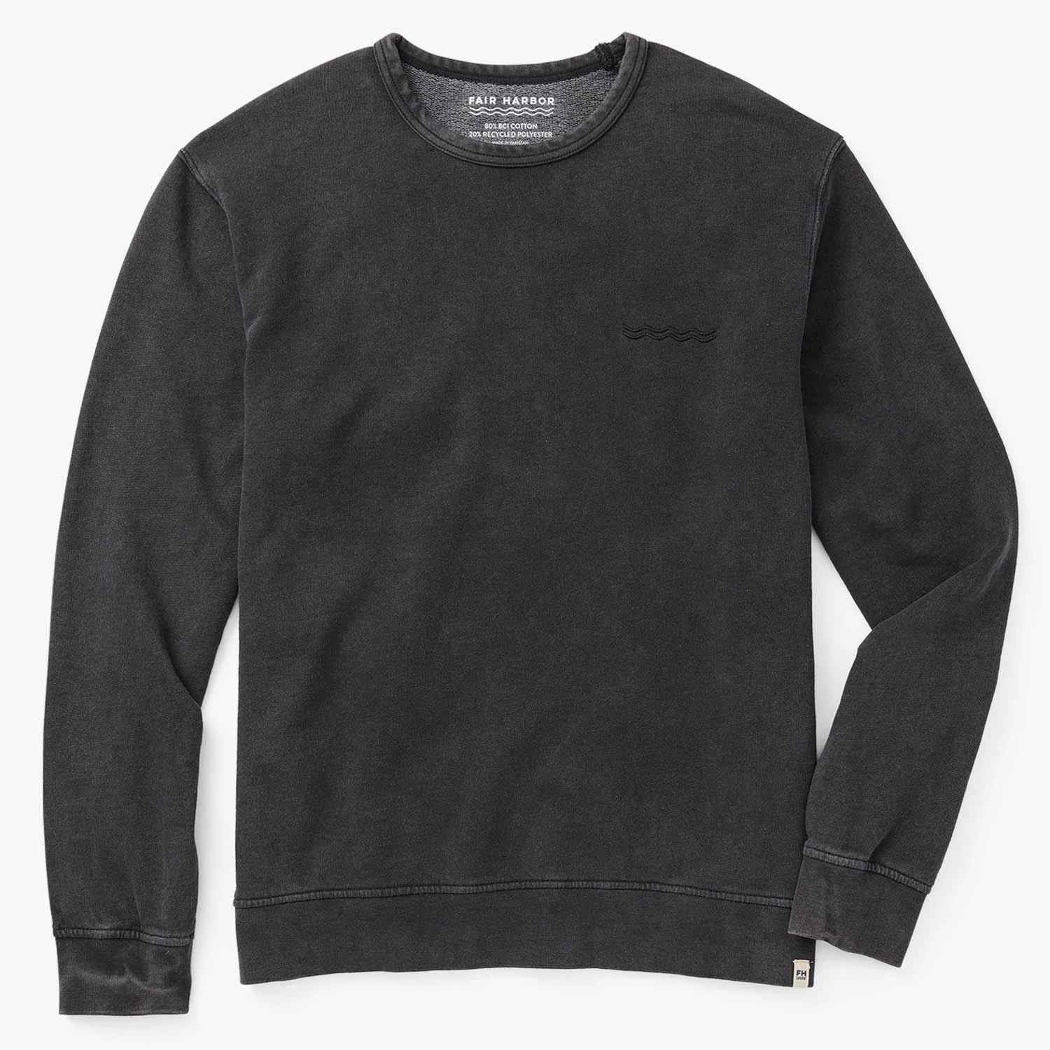 The Vintage-Wash Saltaire Crewneck | Black 3 The Vintage-Wash Saltaire Crewneck | Black