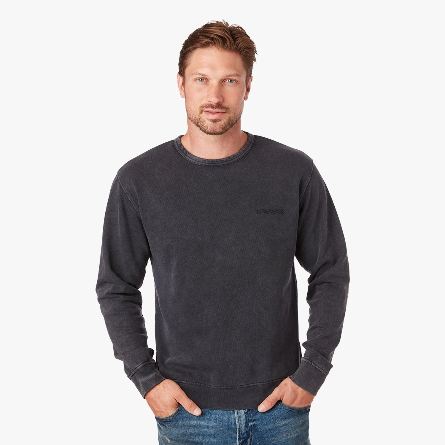 The Vintage-Wash Saltaire Crewneck | Black 4 The Vintage-Wash Saltaire Crewneck | Black - Image 2