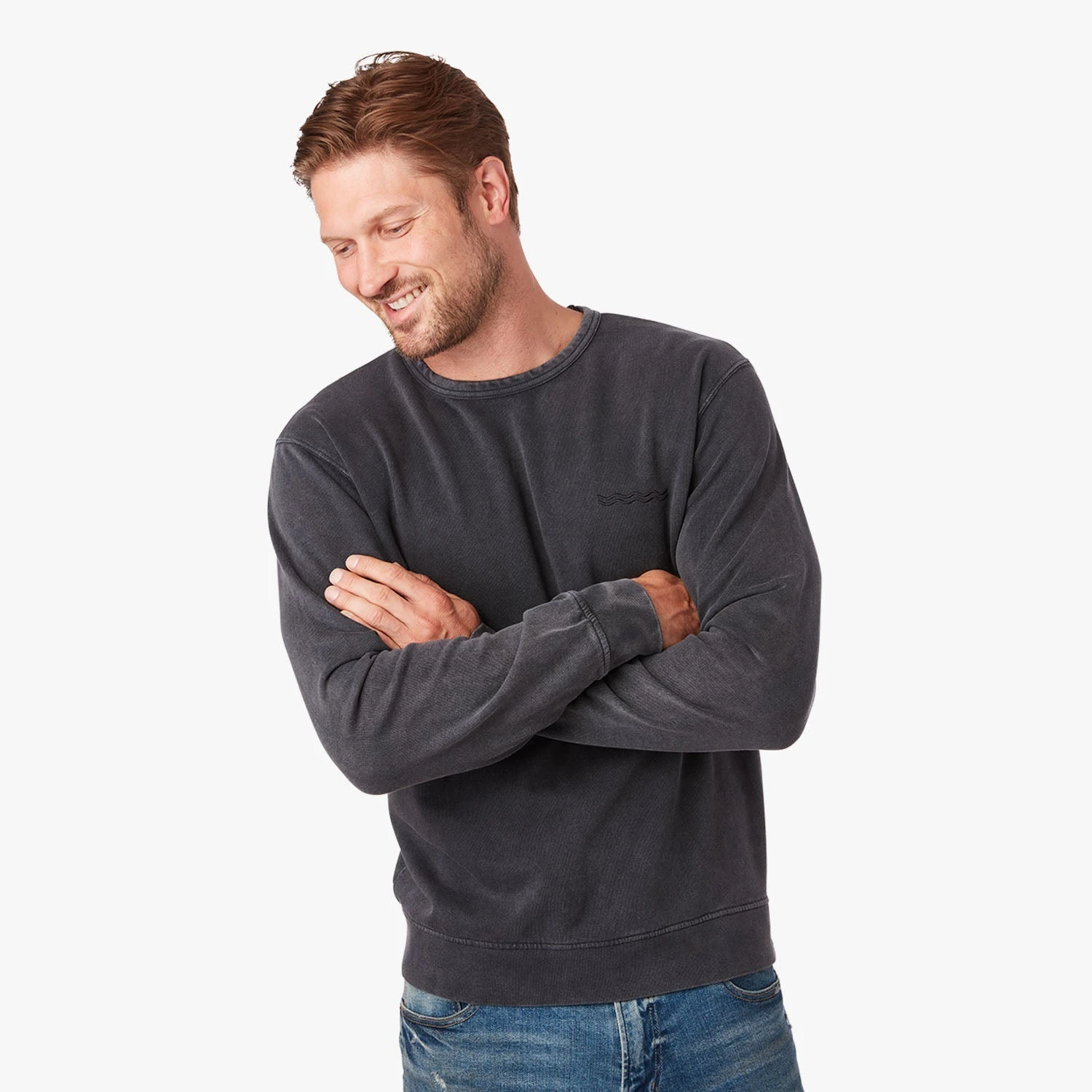 The Vintage-Wash Saltaire Crewneck | Black 5 The Vintage-Wash Saltaire Crewneck | Black - Image 3