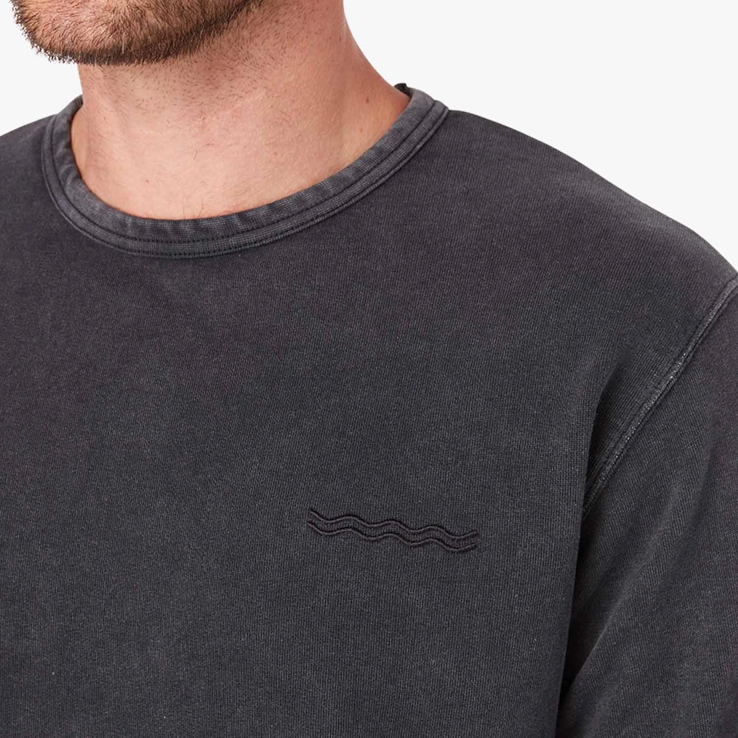 The Vintage-Wash Saltaire Crewneck | Black 7 The Vintage-Wash Saltaire Crewneck | Black - Image 5