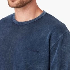 The Vintage-Wash Saltaire Crewneck | Navy -Fair Harbor SALTAIR CREWNECK DARKBLUE 059 6c70ac41 5ab9 4abb 8dac 8831ea3dba79