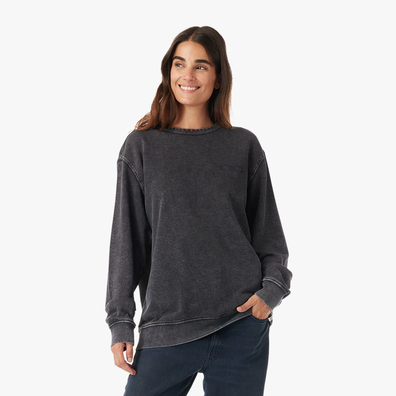 The Vintage-Wash Saltaire Crewneck | Black 8 The Vintage-Wash Saltaire Crewneck | Black - Image 6