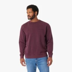 The Vintage-Wash Saltaire Crewneck | Burgundy -Fair Harbor SCN2 602 BURGUNDY ONFIG 020 53840431 551d 4742 b2fd 307ea7505bfd