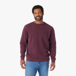 The Vintage-Wash Saltaire Crewneck | Burgundy -Fair Harbor SCN2 602 BURGUNDY ONFIG 021 efc0b407 07b9 48e5 adf3 f2084cabe5f9