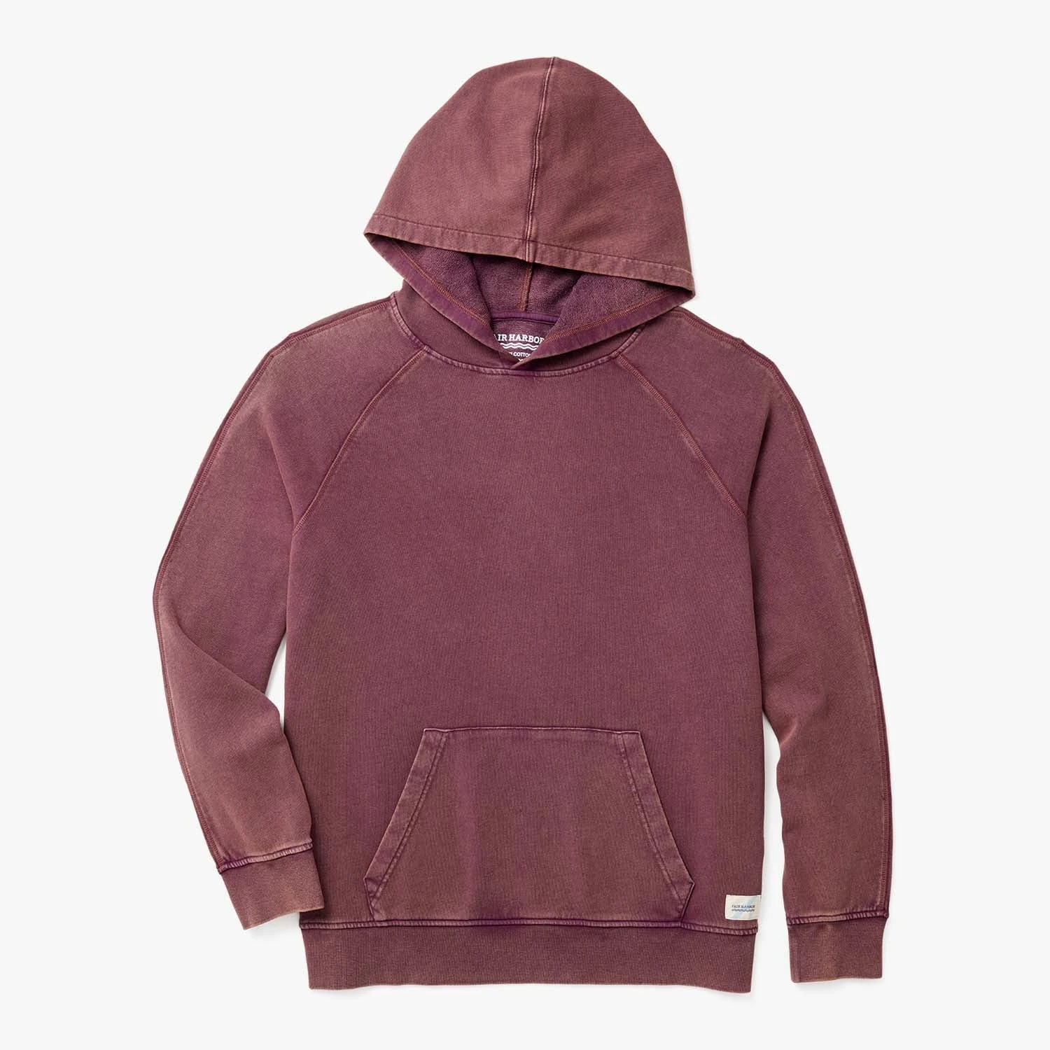 The Vintage-Wash Saltaire Hoodie | Burgundy 3 The Vintage-Wash Saltaire Hoodie | Burgundy