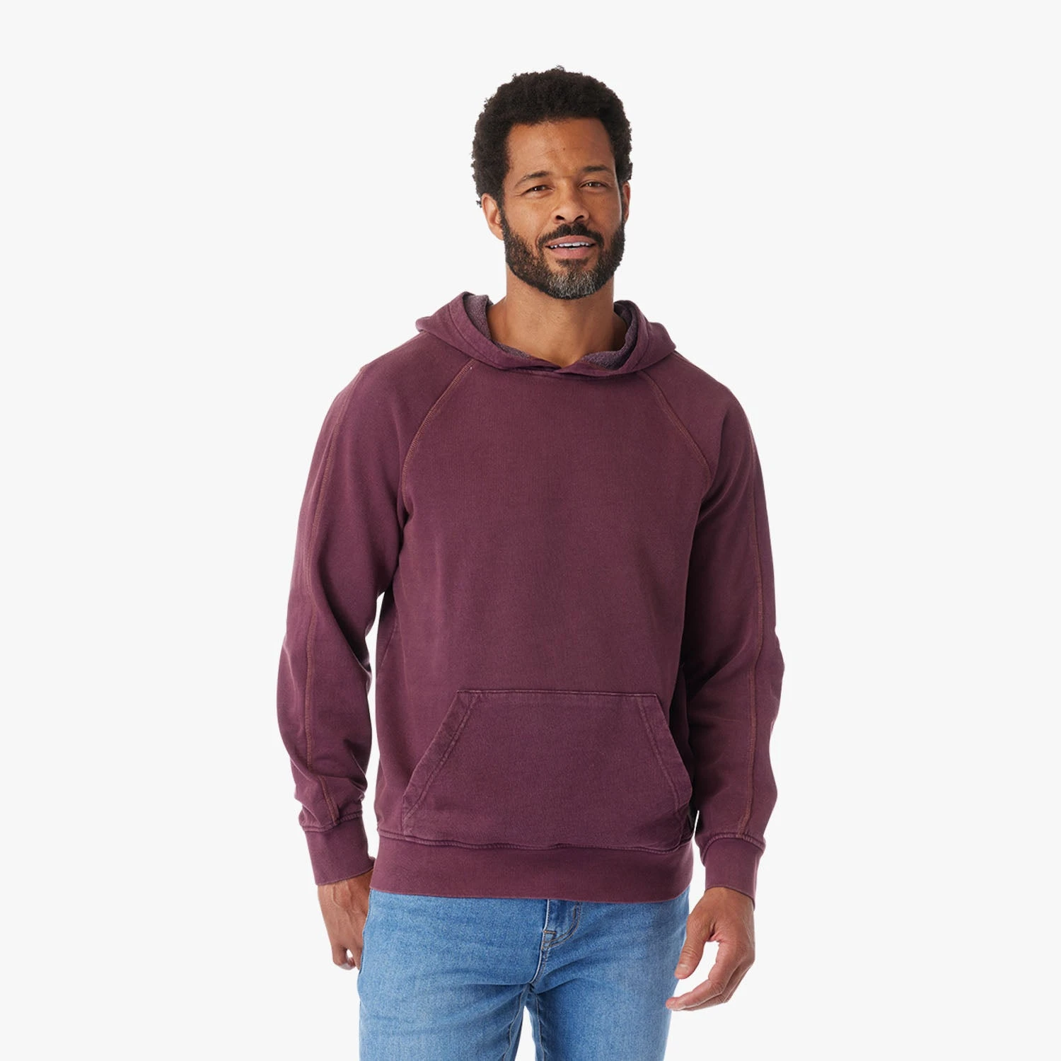 The Vintage-Wash Saltaire Hoodie | Burgundy 10 The Vintage-Wash Saltaire Hoodie | Burgundy - Image 8