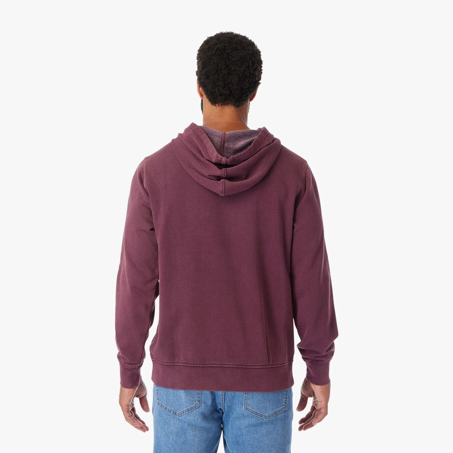 The Vintage-Wash Saltaire Hoodie | Burgundy 9 The Vintage-Wash Saltaire Hoodie | Burgundy - Image 7