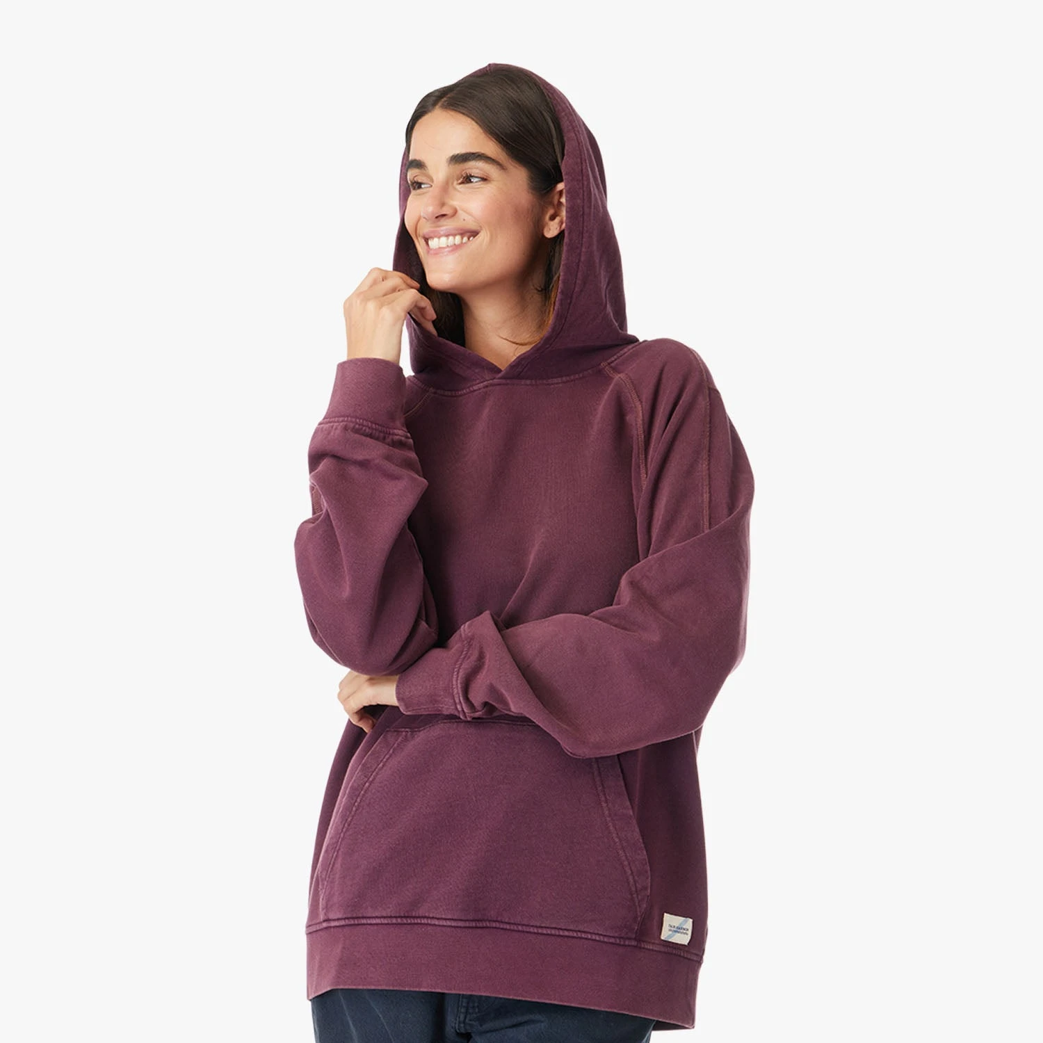 The Vintage-Wash Saltaire Hoodie | Burgundy 8 The Vintage-Wash Saltaire Hoodie | Burgundy - Image 6